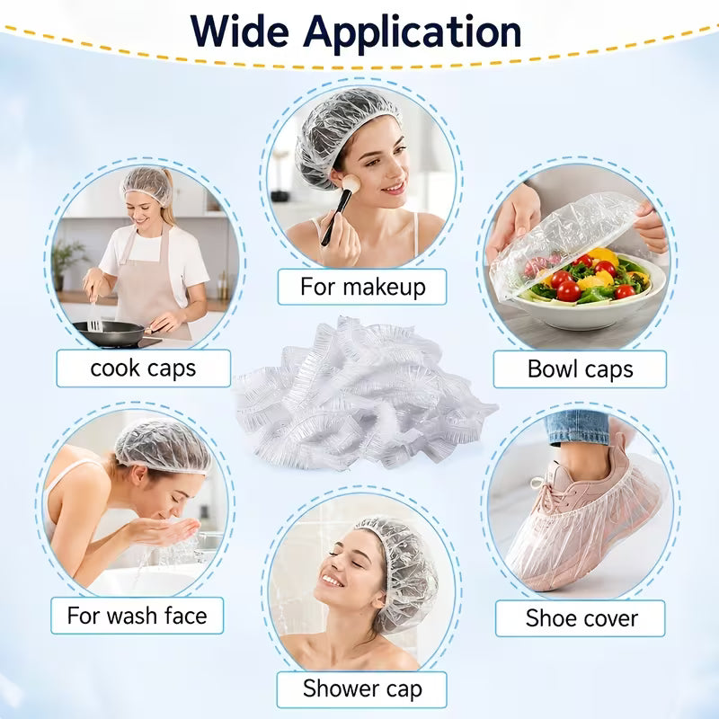 200pcs Pack Reusable Elastic Food Covers Suitable for Large Bowls & Plates, Stretchable Tear-Resistant Lid with Fit for Bowls, Plates, Containers - Durable Food-Grade Material for Kitchen, Lunch Box,, Picnic, Spill & Dust Proof