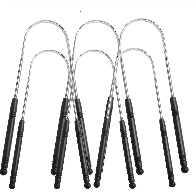 3/6-Pack Tongue Scrapers Stainless Steel Tongue Cleaners – Heavy-Duty Reusable Oral Hygiene Tools with Comfort Grip, Must-Have Cleaning Supplies, Self-Care Products, Oral Cleaners