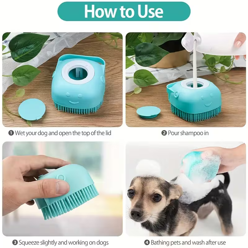 3 Pet Cleaning Kits: Massaging Ball Pet Grooming Brush (2-in-1 Bath and Massage Tool) + Dog and Cat Finger Brush + Black Chin Cleaning Brush - Gentle Dental Care and Pet Hygiene Products, Pet Grooming Tools, Ergonomic Design, Durable Pet Bru