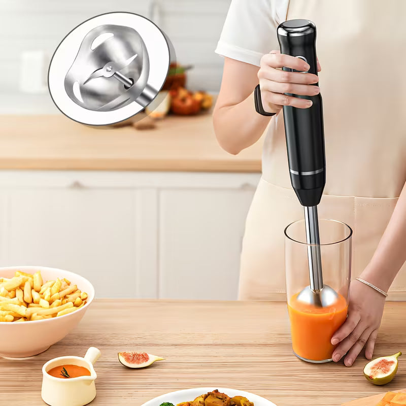 Lalayuan Electric Immersion Blender, Power Handheld Blender, 400W Portable Stick Mixer with 2 Mixing Speeds&Turbo Mode, 304 Stainless Steel Blades, Easy to Grip Speed Corded Hand Mixer, Perfect for Soup Smoothie Puree Food Fruit, with Detachable Base