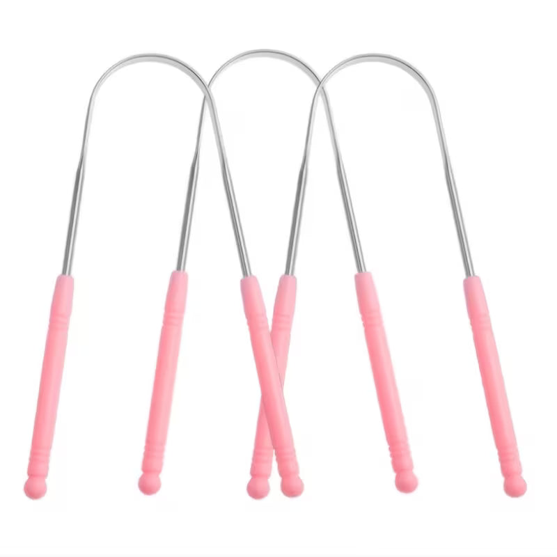 3/6-Pack Tongue Scrapers Stainless Steel Tongue Cleaners – Heavy-Duty Reusable Oral Hygiene Tools with Comfort Grip, Must-Have Cleaning Supplies, Self-Care Products, Oral Cleaners