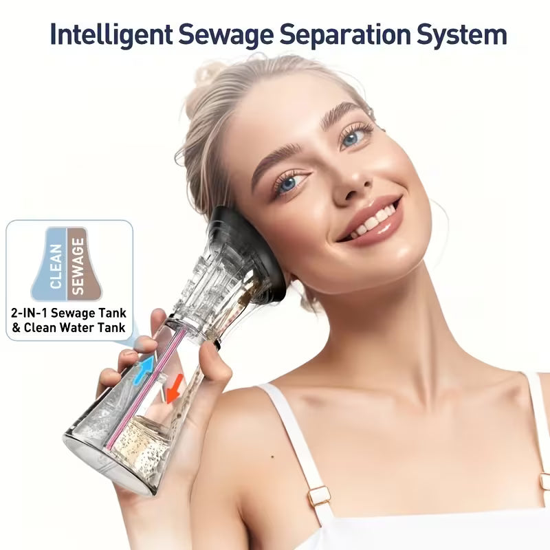 Ear Cleaner for Removing Earwax, Integrated Dry Dirt Storage, Replaceable Nozzle, Comes with 14 Replacement Heads, USB Charging, LED Code Screen, Visual Sewage Recovery Window, for Removing Earwax
