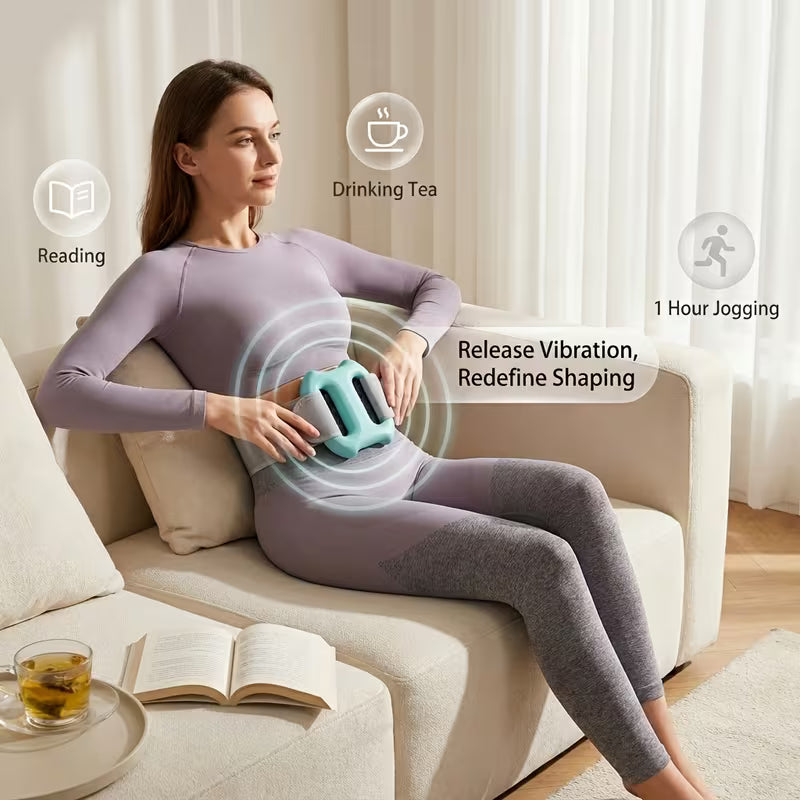 Multifunctional -Burning Relaxation Dual-Loop Massage Ring, Relaxation Tool | Electric Fascia Ring + Adjustable Waist Belt & Free Yoga Resistance Band, Can Be Used for Waist/abdomen/arm/leg Training and Massage, and Other Purposes. Perfect Gift