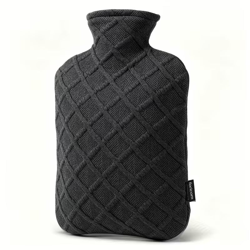 2 Liters Hot Water Bag with Knitted Cover, Classic Hot Water Bag for Cozy Winter Nights, Wide Mouth Leak-Proof Bed Warmer And Hand/Foot Warmer, Reusable
