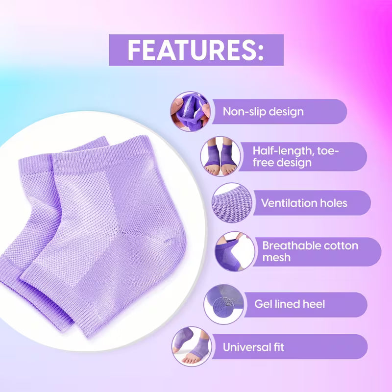 Soft-Feel Gel Heel Moisture Socks for Supporting Deep Nourishment, Enhancing Heel Smoothness, And Creating a Protective Layer That Helps Improve Dry, Rough Skin During Foot Care Sessions