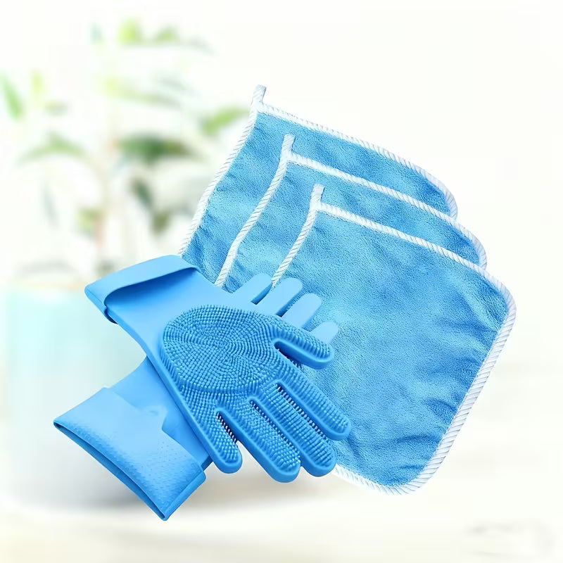 Dog And Cat Grooming Kit: Towels And Washing Gloves | Shiny Fur Pet Care Products, Cleaning Gloves, Gentle Hair Removal Tools Suitable For Puppies And Kittens
