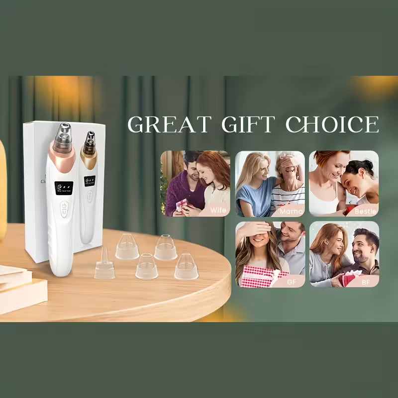 Facial Cleansing Device - 5-Prong USB Rechargeable Electric Tool With Interchangeable Heads, Battery Fast Charging, Portable Skincare Gadget, Sleek Handle Design, Versatile Skincare Tool
