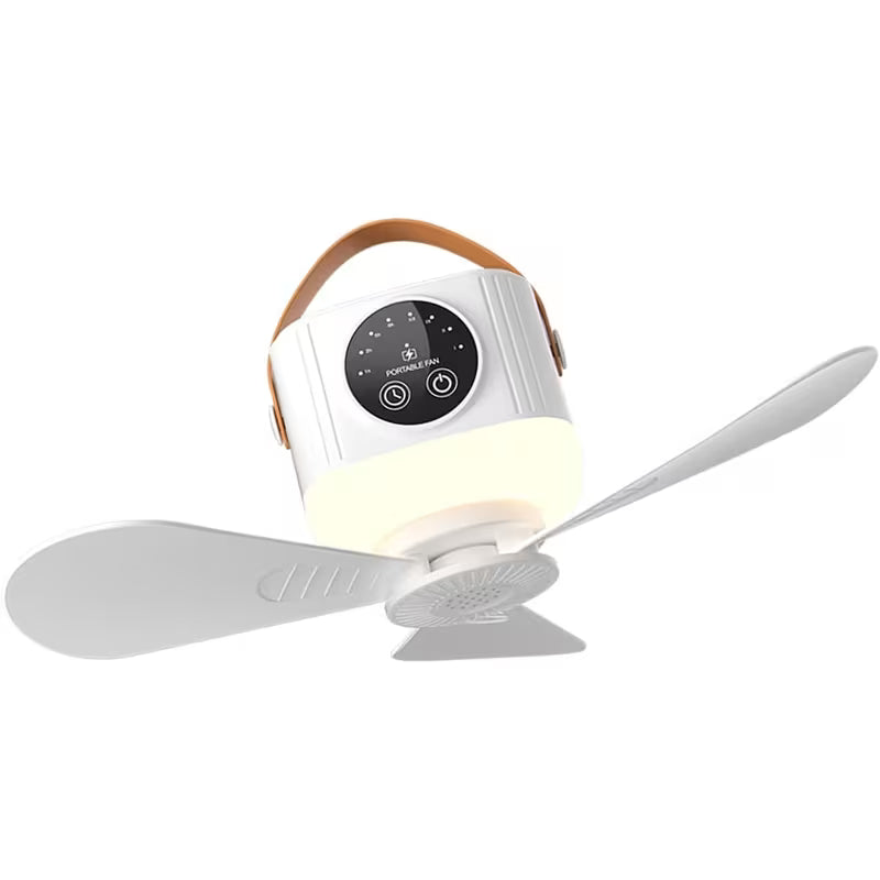 USB Rechargeable Remote Ceiling Fan with Battery And Light Hanging Fan for Camping Dorms And Bedrooms, IP67